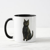 Altmodische schwarze Katze Halloweens Tasse (Links)