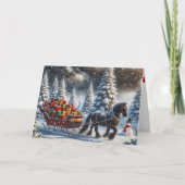 Altmodische Sleigh Gefüllte Weihnachtspenden Karte (Vorderseite)