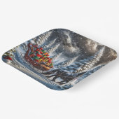 Altmodische Sleigh Gefüllte Weihnachtspenden Pappteller (Gewinkelt)