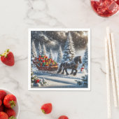Altmodische Sleigh Gefüllte Weihnachtspenden Serviette (Beispiel)