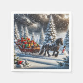 Altmodische Sleigh Gefüllte Weihnachtspenden Serviette (Vorderseite)