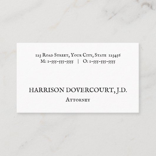 Altmodische, traditionelle Business Card Visitenkarte (Vorderseite)