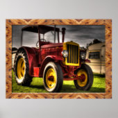 Altmodische Traktorposter Poster (Vorne)