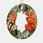 Altmodische Weihnachten, Blume Kranz Keramikornament (Links)