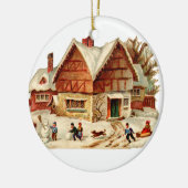 Altmodische Weihnachten, Haus Keramikornament (Links)