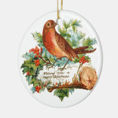 Altmodische Weihnachten, Robin Keramikornament (Links)