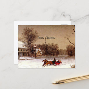 Altmodische Weihnachts-Schlittenfahrt, Winterlands Feiertagspostkarte