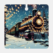 Altmodische Weihnachtsbahn Weihnachten Ornament Aus Metall (Vorderseite)