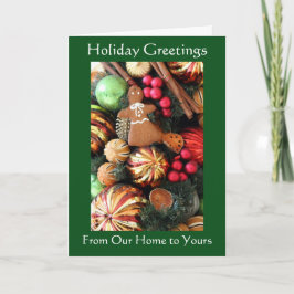 Altmodische Weihnachtsbaum-Verzierungen Feiertagskarte