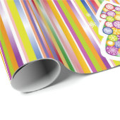 Altmodische Weihnachtscreme-Streifen Citrus Farbe Geschenkpapier (Rolleneckpunkt)