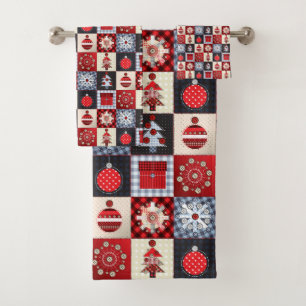 Altmodische Weihnachtsdecke Badhandtuch Set