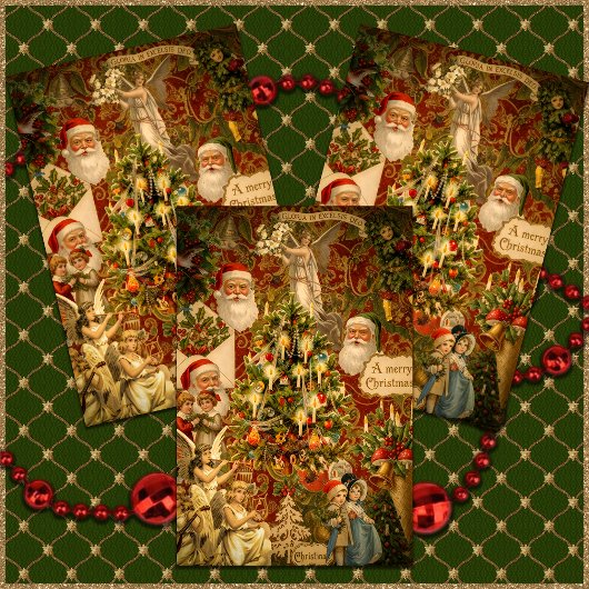Altmodische Weihnachtsfreude Geschenkpapier Set