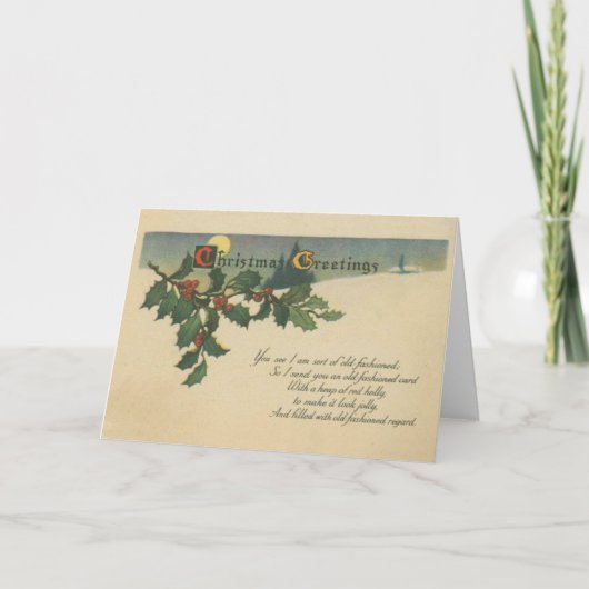 Altmodische Weihnachtsgruß-Karte Feiertagskarte (Vorderseite)