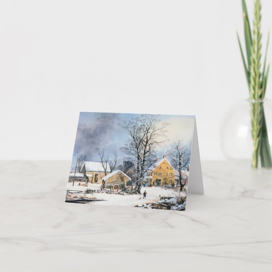 Altmodische Weihnachtskarte Feiertagskarte (Vorderseite)