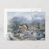 Altmodische Weihnachtskarte Feiertagspostkarte (Vorne/Hinten)