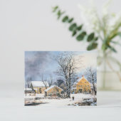 Altmodische Weihnachtskarte Feiertagspostkarte (Stehend Vorderseite)