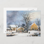 Altmodische Weihnachtskarte Feiertagspostkarte (Vorne/Hinten)