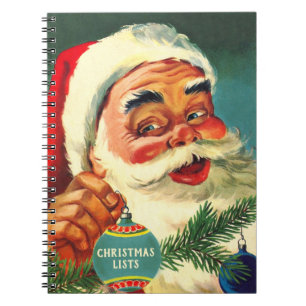 Altmodische Weihnachtslisten des Lachenden Weihnac Notizblock
