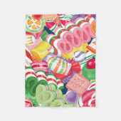 Altmodische Weihnachtssüßigkeit Fleecedecke (Vorderseite)