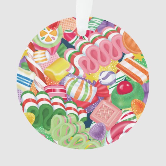 Altmodische Weihnachtssüßigkeit Ornament (Vorderseite)