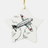 Altmodische zeichnende Luftfahrt des Flugzeug-| Keramikornament (Hinten)