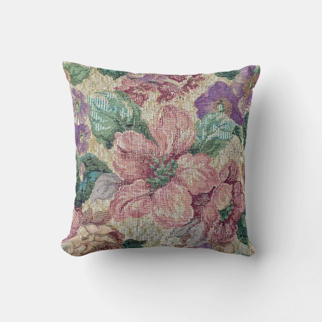 altmodischer Blumen-Teppich Kissen (Vorderseite)