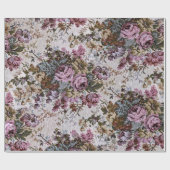 altmodischer Blumenstoff Geschenkpapier (Flach)