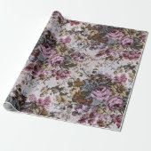 altmodischer Blumenstoff Geschenkpapier (Ungerollt)