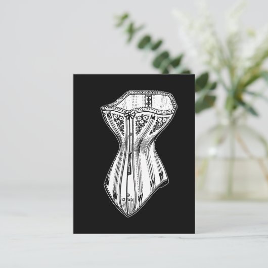 Altmodischer Corset Postkarte (Stehend Vorderseite)