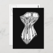 Altmodischer Corset Postkarte (Vorne/Hinten)