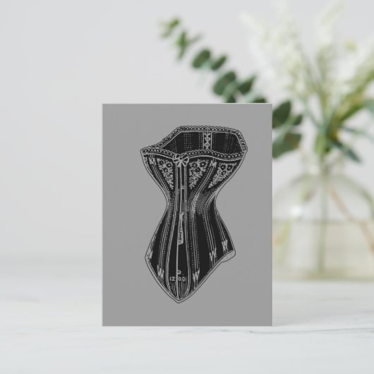 Altmodischer Corset Postkarte (Stehend Vorderseite)