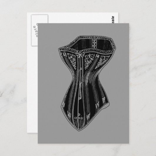 Altmodischer Corset Postkarte (Vorne/Hinten)
