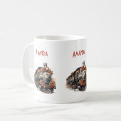 Altmodischer Dampfzug Retro Weihnachten Kaffeetasse (Vorderseite Links)