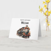 Altmodischer Dampfzug zum Geburtstag Karte (Gelbe Blume)