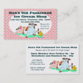 Altmodischer Eiskremshop Visitenkarte (Vorne/Hinten)