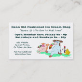 Altmodischer Eiskremshop Visitenkarte (Rückseite)