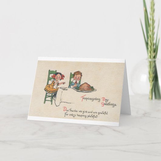 altmodischer Erntedank Feiertagskarte (Vorderseite)