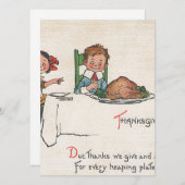 altmodischer Erntedank Feiertagskarte (Vorne/Hinten)