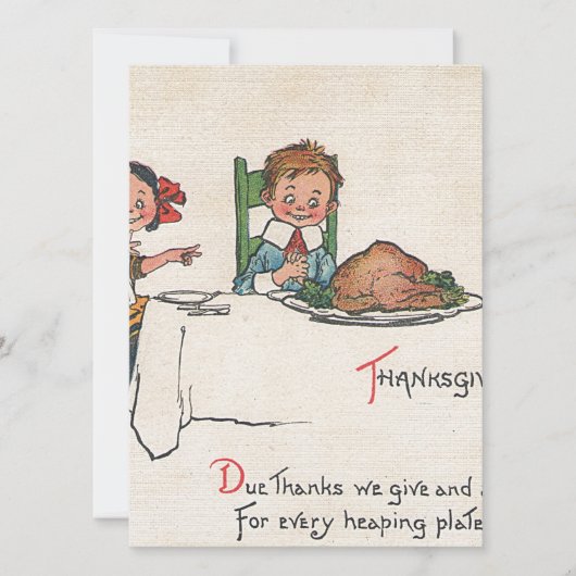 altmodischer Erntedank Feiertagskarte (Vorderseite)