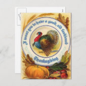 Altmodischer Erntedank Postkarte (Vorne/Hinten)