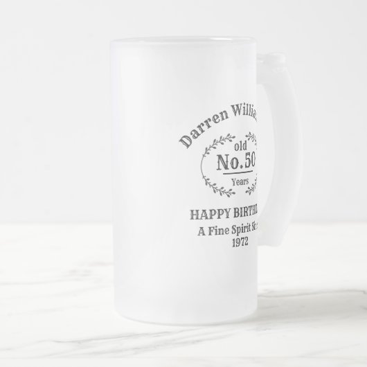 Altmodischer Geburtstag Mattglas Bierglas (VorderseiteRechts)