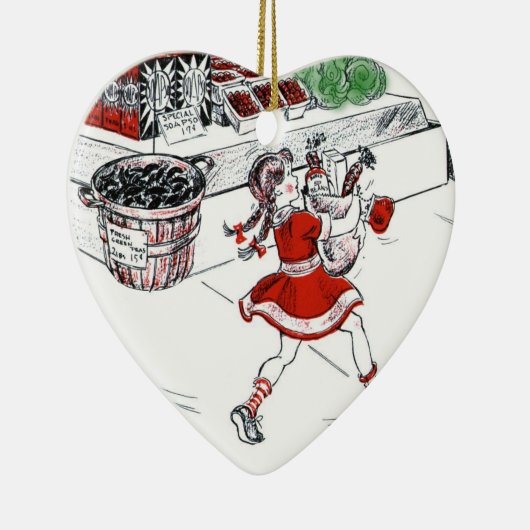 Altmodischer Gemischtwarenladen und kleines Keramikornament (Rechts)