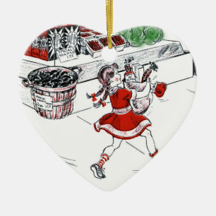 Altmodischer Gemischtwarenladen und kleines Keramikornament