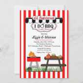 Altmodischer Hinterhof Ich mache GRILLEN Paare Dus Einladung (Vorderseite)