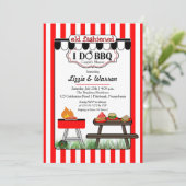 Altmodischer Hinterhof Ich mache GRILLEN Paare Dus Einladung (Stehend Vorderseite)