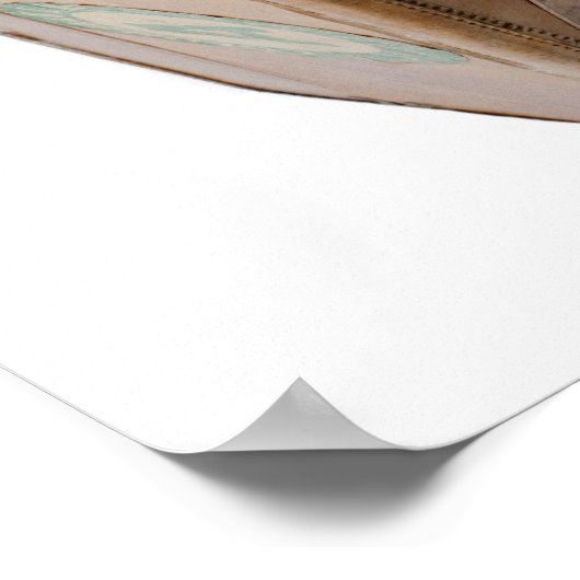 altmodischer Koffer mit Reiseaufklebern Poster (Ecke)