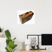 altmodischer Koffer mit Reiseaufklebern Poster (Heimbüro)