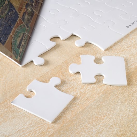 altmodischer Koffer mit Reiseaufklebern Puzzle (Seite)