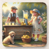 Altmodischer Lemonade-Stand altmodischer Sommer Getränkeuntersetzer (Vorderseite)