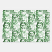 Altmodischer Lithograph Santa and Rentier Geschenkpapier Set (Vorderseite 3)